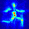 Computed image of a hidden object. By carefully combining the multi-bounce image data at each point in the laser scan, Velten and colleagues were able to recover an image of the hidden object.