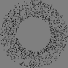 The <i>reverse phi motion</i> optical illusion. Rapid changes of brightness engender a sensation that an object is moving in a direction opposite to the one in which it is actually moving. Here, when the circles change from black to white on alternate frames, they appear to be moving counterclockwise, while in reality they are actually moving clockwise, as you will notice if you focus (your attention) on one of them.