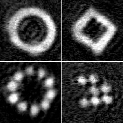 Ultracold atoms variously arranged. One setup can be used to arrange ultracold  in a great variety of configurations. It even it allows switching from one geometric structure to another.